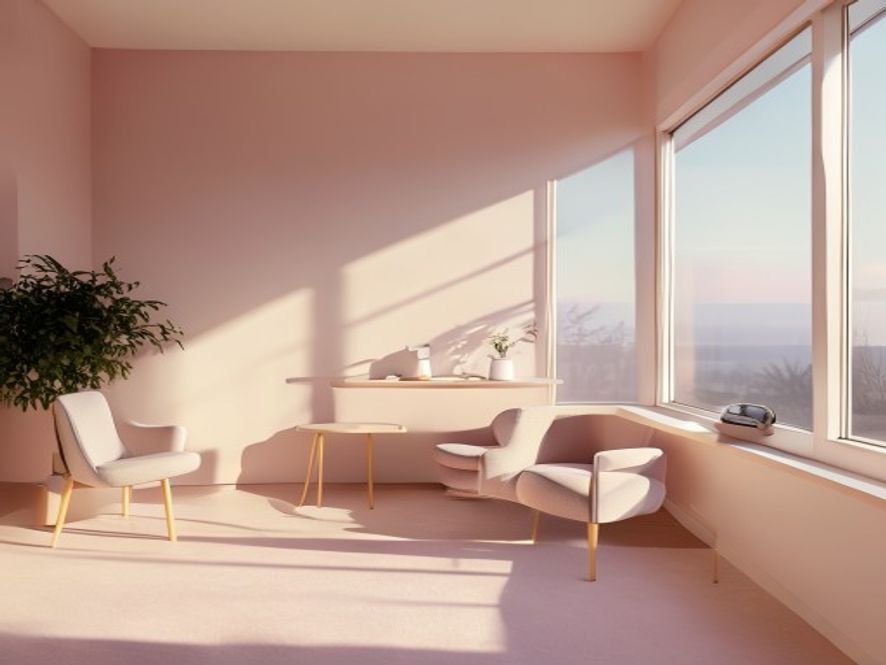 Calm evening workspace with warm lighting and minimal objects